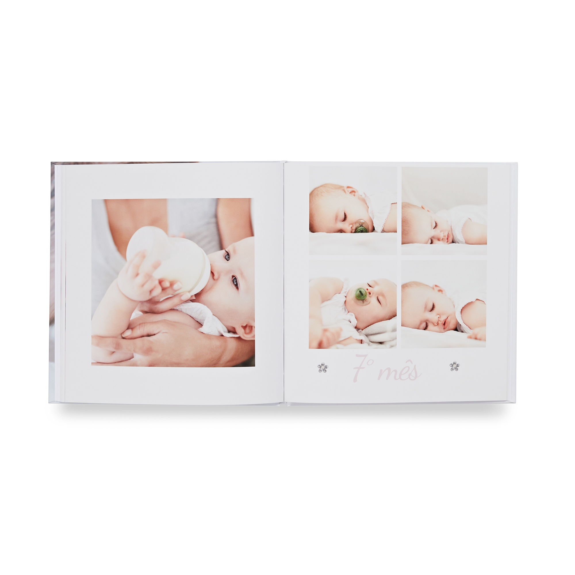 Inside pages of hardcover photo book